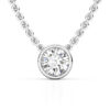 diamond bezel set necklace white gold