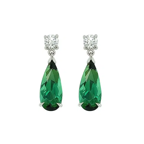 green tourmaline drop earrings 1