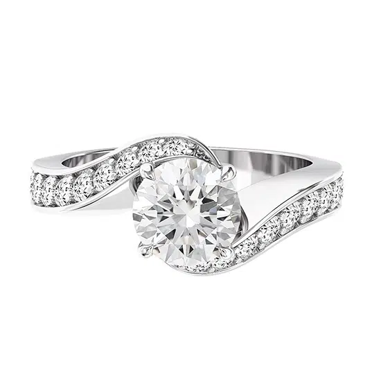 lesbian engagement ring round criss cross