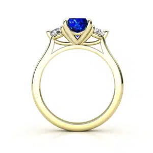 oval sapphire with round diamonds on side 3