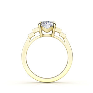 round diamond art deco inspired ring 3