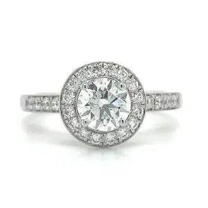 round diamond halo engagement ring