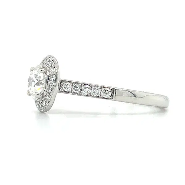 round diamond halo engagement ring side