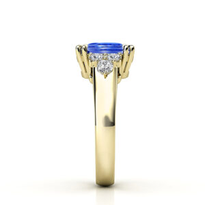 sapphire and three side diamonds 1