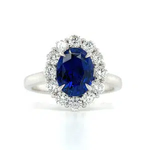 sapphire with diamond halo ring