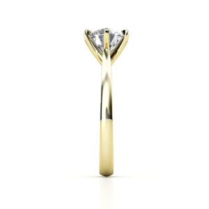solitaire 6 claw v setting yellow gold ring 3