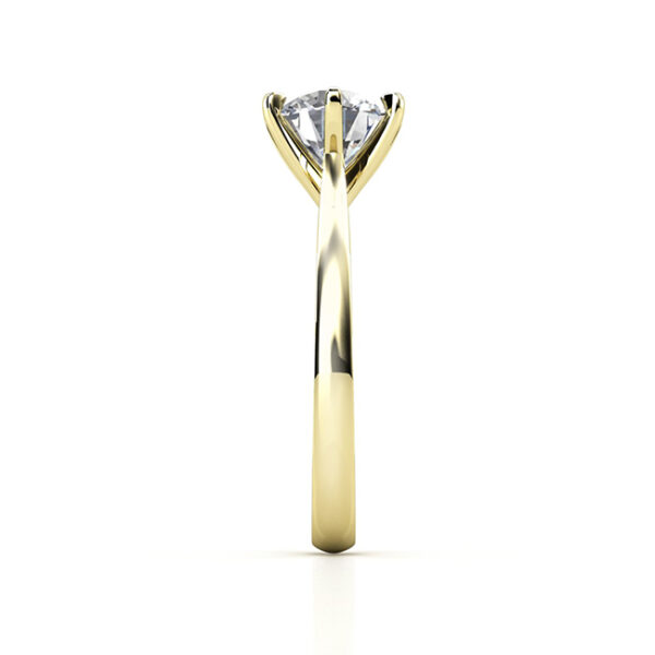 solitaire 6 claw v setting yellow gold ring 3