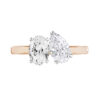 toi et moi oval and pear diamond ring