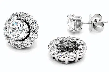 basket setting diamond earrings 1