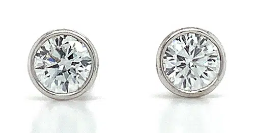 bezel set diamond stud earrings 2