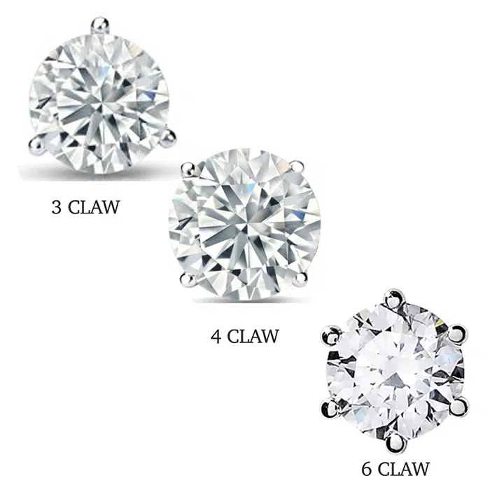 claw setting diamond studs