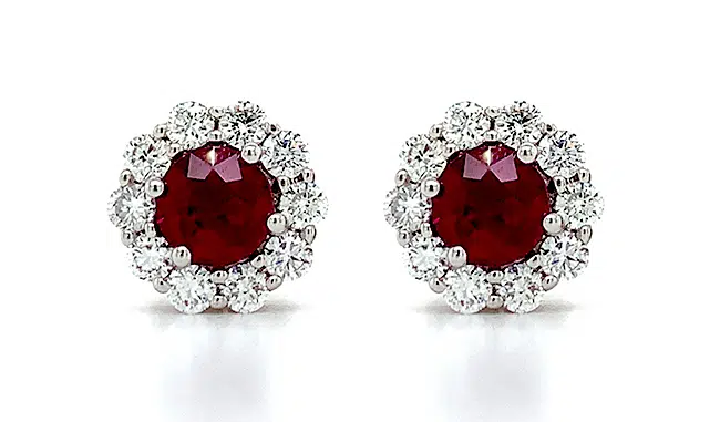 ruby halo stud earrings 2