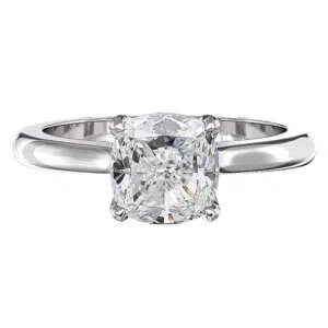 soliataire cushion cut diamond with hidden diamond feature 2