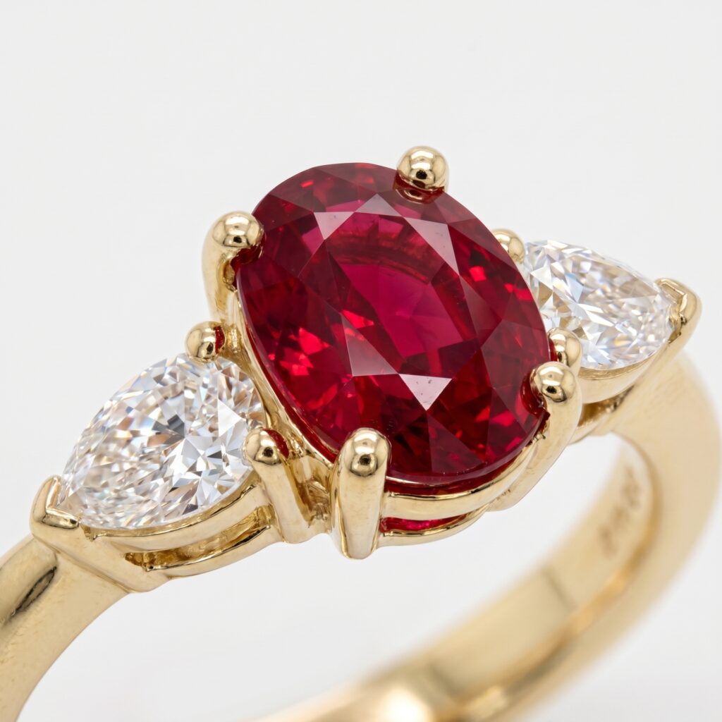 Ruby&DiamondThreeStoneRing