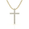 diamond yellow gold cross pendant