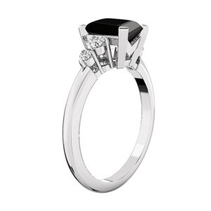 emerald cut blsck dismond five stone 3