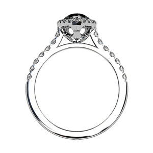 pear shaped black diamond halo ring 2