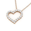 rose gold heart shaped diamond necklace