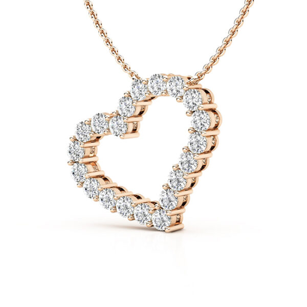 rose gold heart shaped diamond necklace 2