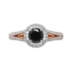 round black diamond split shank halo