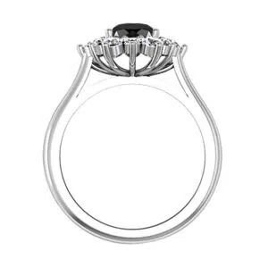 round black diamond star halo ring 2