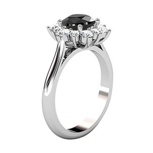 round black diamond star halo ring 3