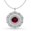 ruby center stone diamond pendant