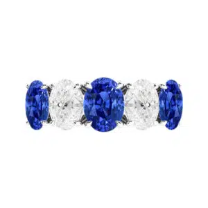 Five Stone Sapphire and Diamond Ring