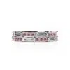 Pink Diamond and Baguette Diamonds Eternity Ring white