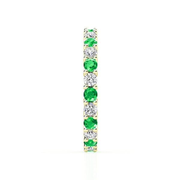 emerald and diamond gold eternity band 3