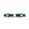 emerald and round diamond half eternity ring