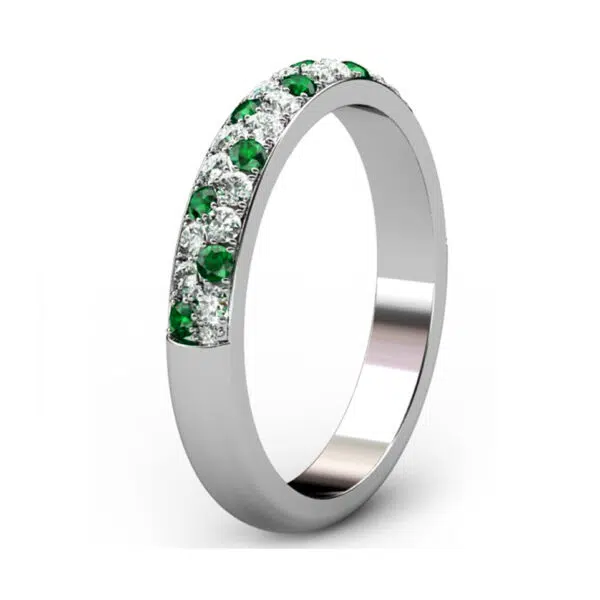 emerald cobblestone set eternity band 2