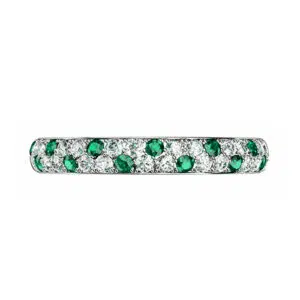 emerald cobblestone set eternity band