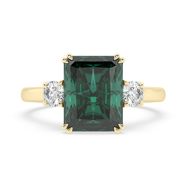 emerald cut emerald gemstone engagment ring