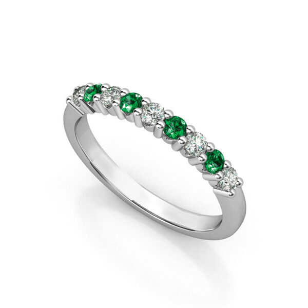 emerald gemstone and diamond wedding ring 2