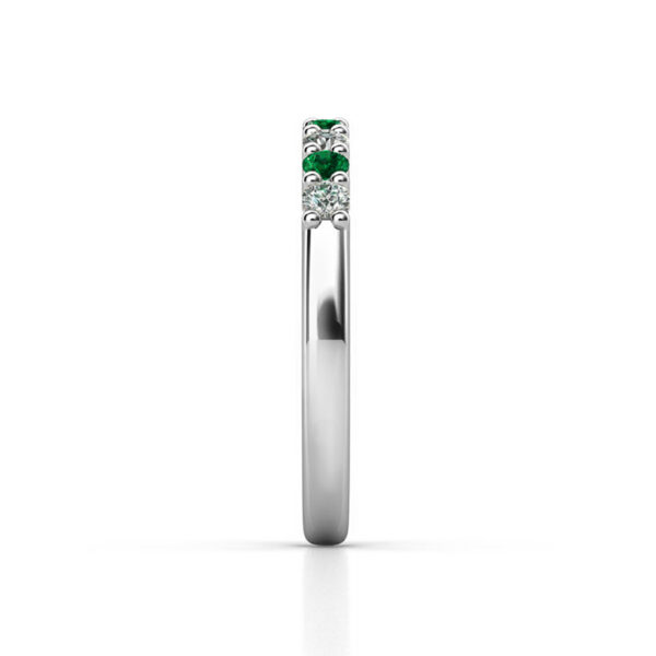 emerald gemstone and diamond wedding ring 3