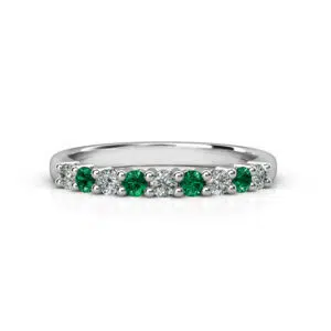 emerald gemstone and diamond wedding ring