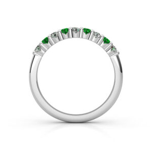 emerald gemstone and diamond wedding ring 4