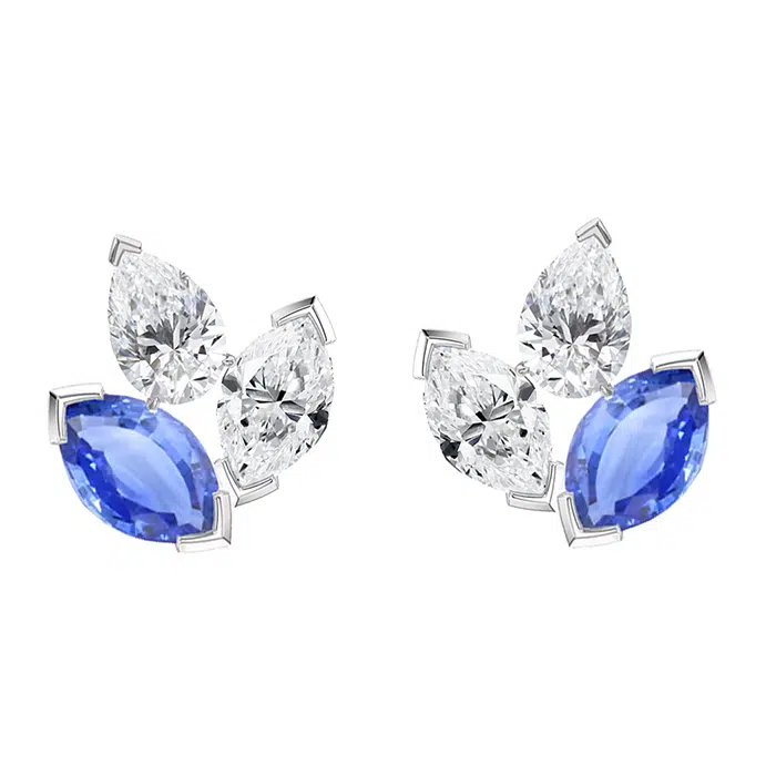 marquise trio earrings sapphire