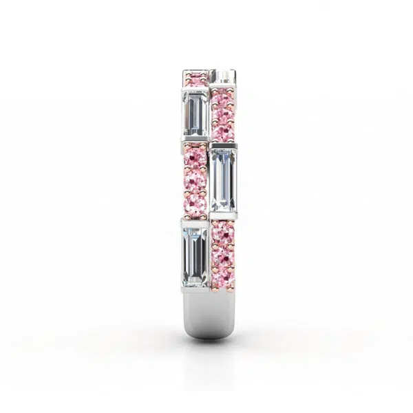 pink diamond and baguette diamond eternity ring3