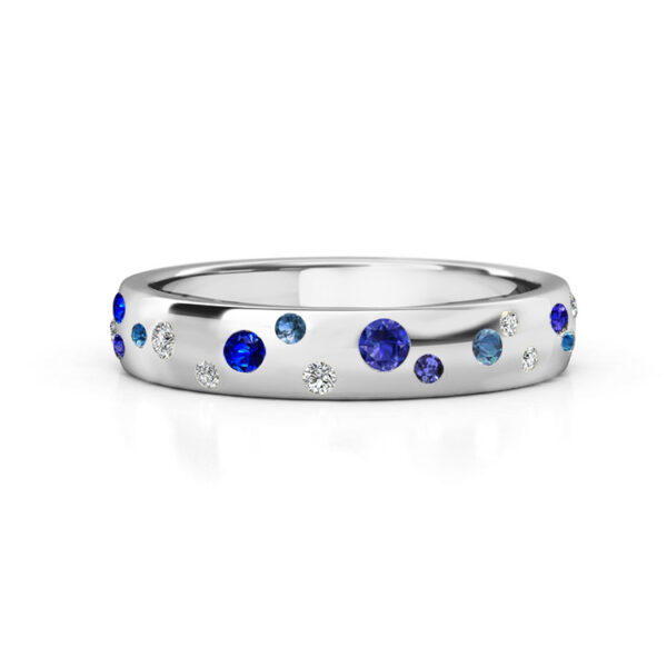 blue sapphire scatter ring