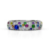 rainbow sapphire cluster ring