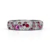 ruby pink sapphire cluster ring