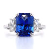 4 ct blue sapphire trilogy ring