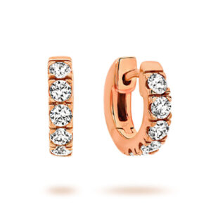 5 stone huggie earrings rose gold