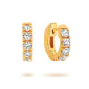 5 stone huggie earrings yellow gold