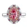 pink diamond double halo ring