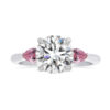 round diamond with pink pear shape sides