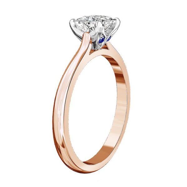 solitaire princess rose gold 2