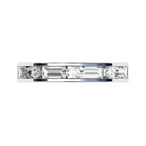 Alternate Baguette and Round Diamond Half Eternity Ring